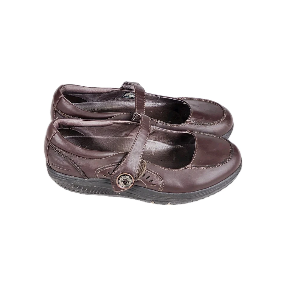 Sketcher Shape Ups Cuero Marrón Mary Janes Para Mujer Talla 9 Botón Gancho Lazo Foto 2 de 4