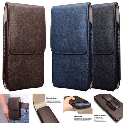 Vertical Carrying Leather Holster Pouch Case For iPhone 17e 16 15 14 13 12 11 XR