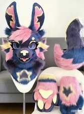 Fursuit Long Fur Husky Fox Mascot Head Party Halloween Fur Cosplay-Promotion