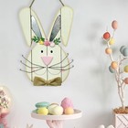 Wooden Easter Bunny Sign for Front Door Decor - Cute Rabbit Hanger