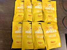 8-PACK Halls Throat Soothing Honey Lemon 25 Drops EXP. 10/14/25