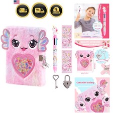 Axolotl Diary for Girls with lock and keys, Kids Journal School Travel Notebo...