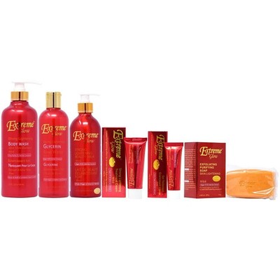 Extreme Glow Body Wash27+Glycerin16oz+Lotion16oz+Cream1.7oz+Gel1oz+Soap7oz 