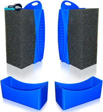 Tire Shine Pads 2 Pcs Tire Dressing Sponge Applicator Contoured Reusable Tire