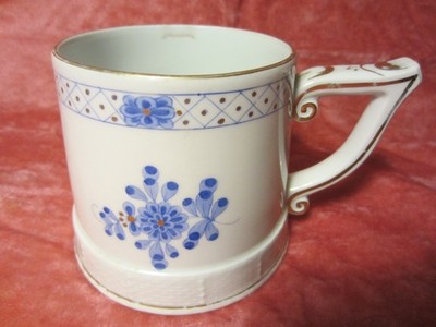 1~ Porcelain Grand Mug Herend Hungary -Hand Painted Gilded Blue Garden~290/WB-3*