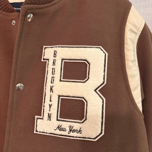 Abercrombie & Fitch Varsity Jacket Brown Brooklyn New York Letterman Style Men S image 3