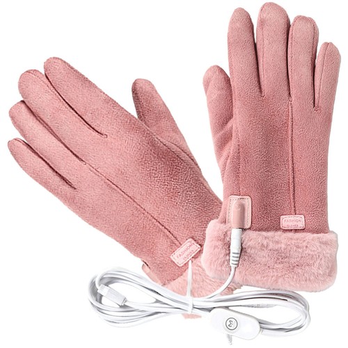  3 Juegos Guantes Clima Frío Calefacción Recarga Usb Ligeros Mujer Rosa - Imagen 8 de 12