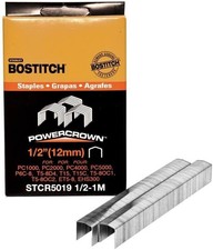 BOSTITCH Heavy Duty Crown Staples 1/2 Inch x 7/16 Inch 1000 Pack STCR5019