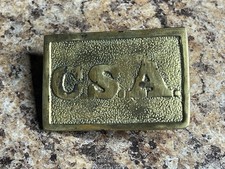 Civil War Confederate vintage Belt Buckle CSA Yellow Brass Replica