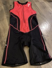 Triathlon Black Pink Wrestling Suit Spar X Front Zip Women  s Sleeveless Sz M EUC