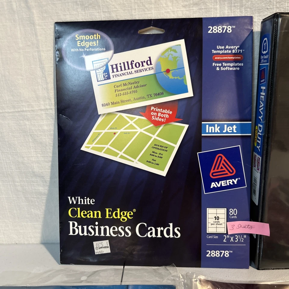 Lot Of Office School Supples Binder Open Business Cards Dividers Binder Pockets - Image 2 of 4