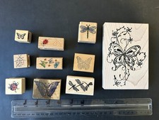Rubber Stamp Lot of 10 Insect Mix Brands Vintage Combine Ship Stampin Up Hero 14