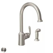 Moen 87301SRS High Arc Kitchen Faucet with Side Spray and Metal Lever Handle