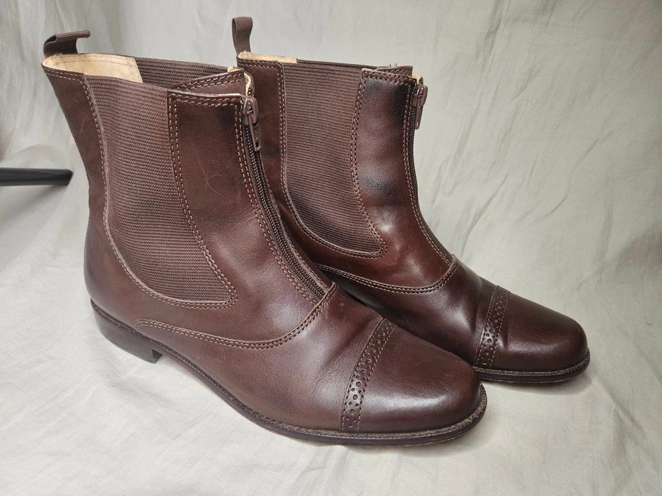 LL Bean Chelsea Botines Mujer Talla 11 Cuero Marrón Tirar de Puntera Redonda Foto 2 de 4