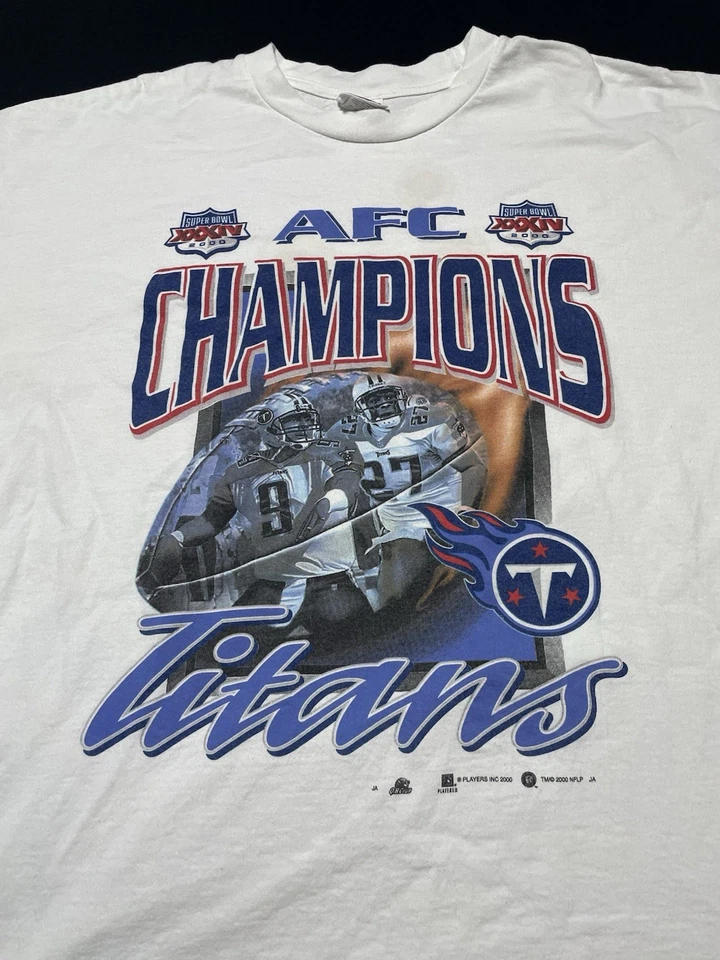 Camiseta Vintage Tennessee Titans 2000 AFC Champion 2XL Steve McNair Eddie George - Imagem 2 de 4
