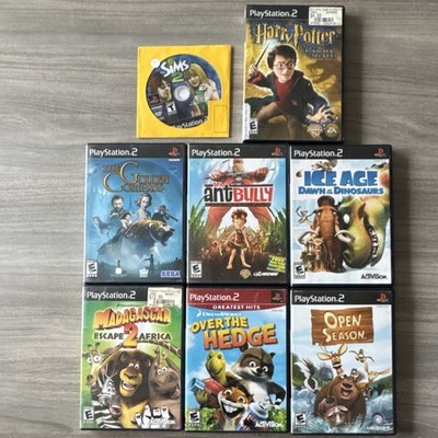 PS2 Game Lot Bundle Harry Potter Ice Age Madagascar Over The Hedge Sims 2 Tested