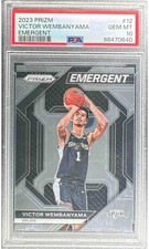 2023-24 Panini Prizm - Emergent Victor Wembanyama #12 RC PSA 10 Spurs Rookie