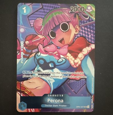 #ad Namco One Piece CCG Perona OP01 077 Romance Dawn Uncommon Foil Box Topper EN $36.99