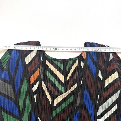 PLEATS PLEASE PP23-JK656 Fringe Hem Top Multi-Color Polyester Size