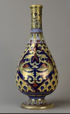 Antico vaso Paolo Rubboli italiano Maiolica Lustre marcato a base 46 cm