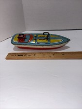 Vintage J Chein  Co Speed Boat Metal Toy Untested