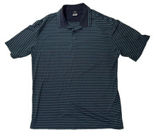 Nike Golf Polo Style Shirt Blue Striped Dri Fit Men's XL 3 Button EUC
