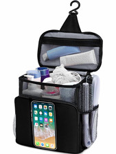 Hanging Shower Caddy Bath Rack w/ Hook, Quick Dry Water Resistant, Black