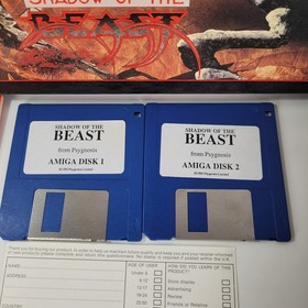 SHADOW OF THE BEAST COMMODORE AMIGA PSYGNOSIS COMPLETE LONG BOX W/T-SHIRT CIB