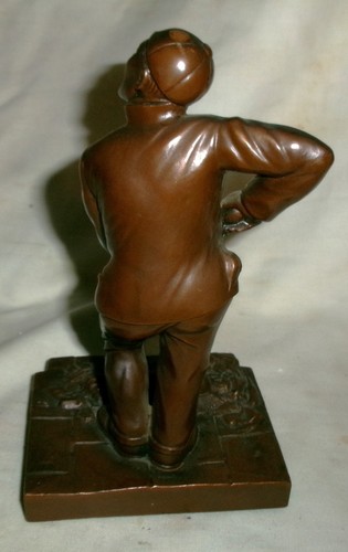 ANTIQUE J.B BRONZE METAL HITLERS STATUE WW II ENGLAND SINGLE BOOKEND SCULPTURE - Picture 7 of 17