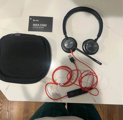 Plantronics Poly Blackwire 5220 USB 3.5mm Headphones Headset Microphone Audio PC