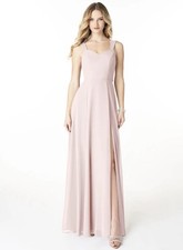 Azazie Julie Soft Pink A-line Chiffon Sleeveless Bridesmaid Formal Dress XL