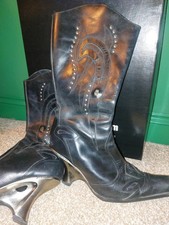 New Rock Black Leather Boots