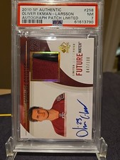 2010-11 OLIVER EKMAN-LARSSON SP AUTHENTIC FUTURE WATCH AUTO PATCH #/100  3Clrs