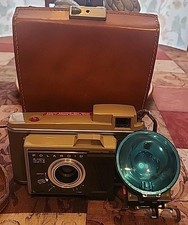Vntg Polaroid J33 Land Camera Instant Camera Silver Brown with Case See Pic/Desc