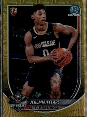 2025-26 Bowman #BCV-7 Jeremiah Fears Chrome Gold Geometric #/50 Pelicans