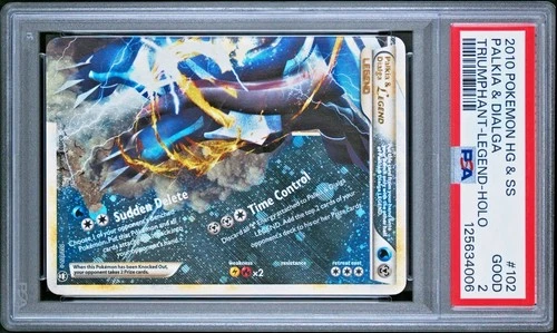 PSA 2 2010 Pokemon HGSS Triumphant Palkia & Dialga Legend Bottom 102/102 Holo