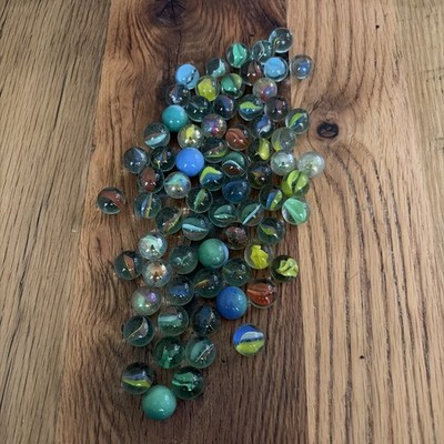 Lot Of 60+ Vintage Marbles Multicolor