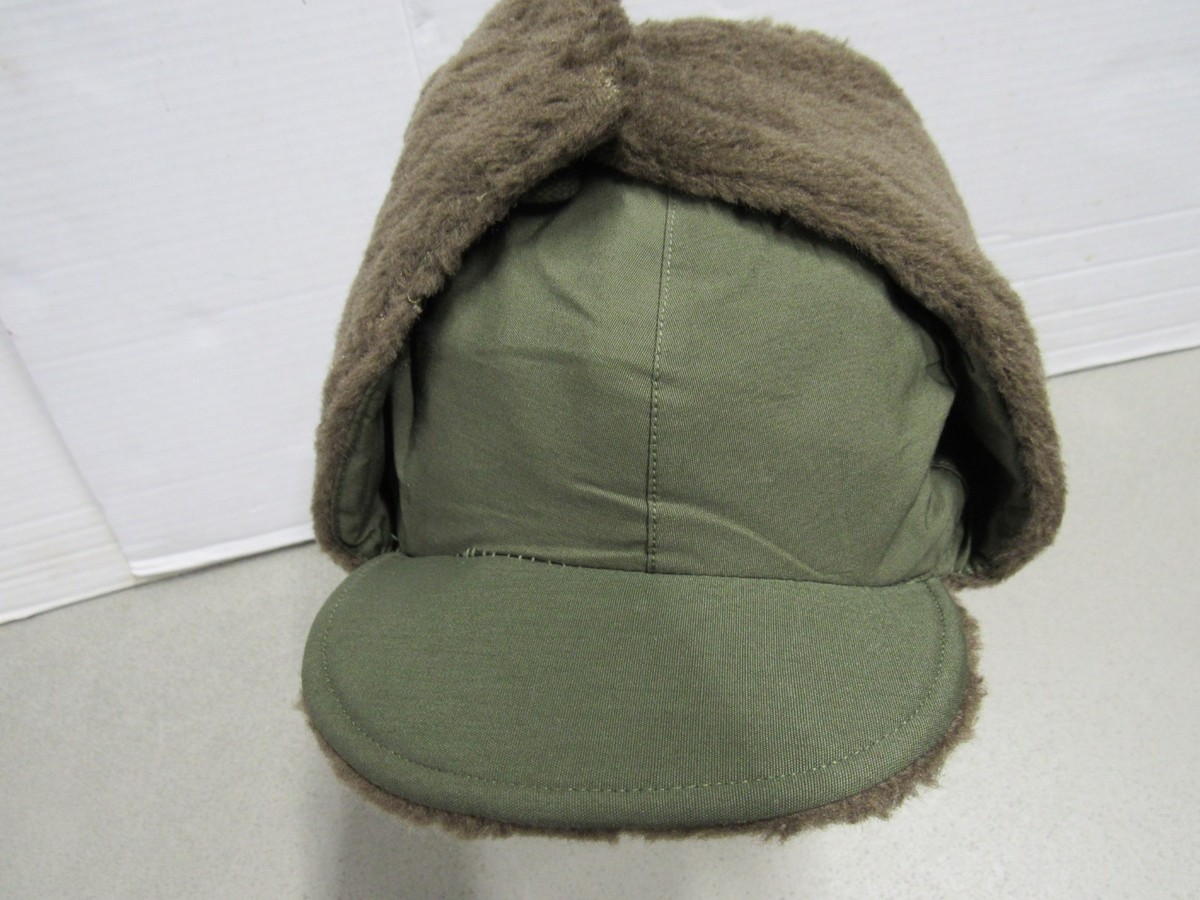WW2 US Olive Drab Pile Cap Field Hat Size 7 1/4 1945 Dated Phila