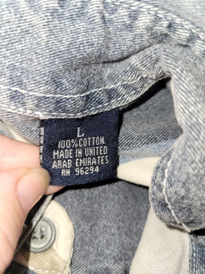 Ropa deportiva de taquilla vintage de los 90’s para hombre a rayas con botones manga corta talla L Foto 4 de 4