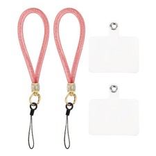 2 Pcs Phone Lanyard, Nylon Detachable Wrist Strap with Phone Patches, Orange