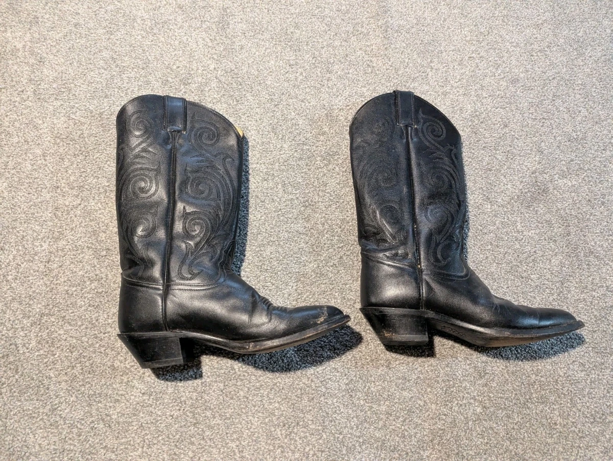 靴 vintage TONY LAMA western boots 8 black Vintage All Black Tony Lama Boots – inland