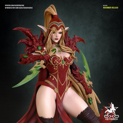 Valeera Sanguinar, Blutelfe, Statue, Action, Figur, 3D Druck, UNBEMALT