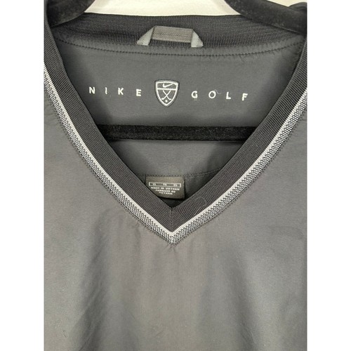 Nike Golf Pullover Windbreaker Jacket Mens XL Black Long Sleeve V Neck - Picture 8 of 8