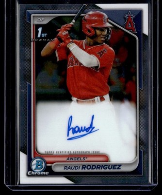 2024 Bowman Chrome Prospect Autographs Raudi Rodriguez Auto Los Angeles Angels