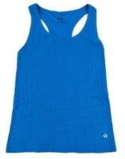 Yummie Tank Top Racerback Fitted Active Athleisure Yoga Workout Gym Blue Small
