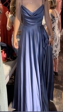 Memoture Munich Abendkleid blau Satin lang 36...