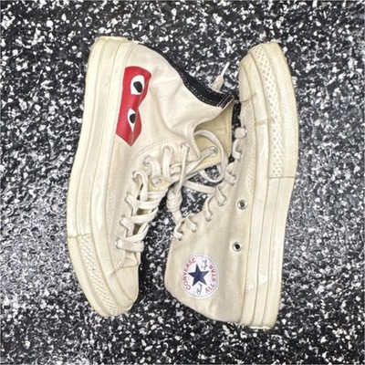 Converse CDG Play High Men's Sneakers Off White Red Black