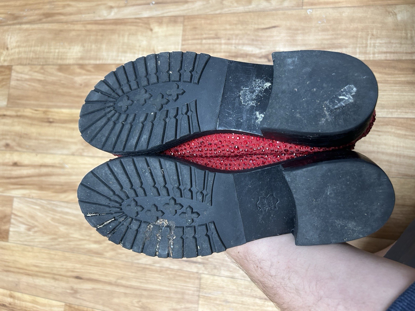 ZiGiny Black Label Ruby Red Suede Bedazzled Boots… - image 8