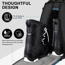 Ski Boot Bag, 50L Ski and Snowboard Boot Travel Backpack Waterproof Large Duf...