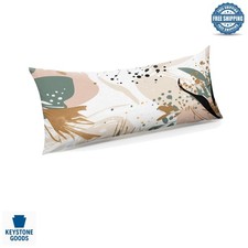 20x54 Floral Pattern Microfiber Body Pillow Cover with Zipper